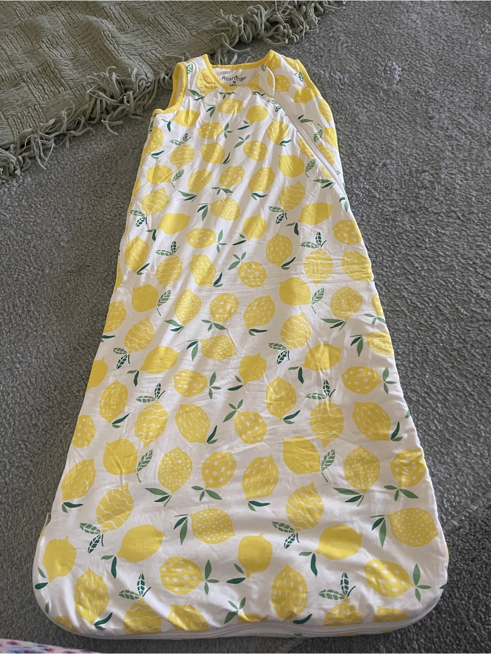 Sleeveless Lemon-Print Kids Sleep Bag - Yellow